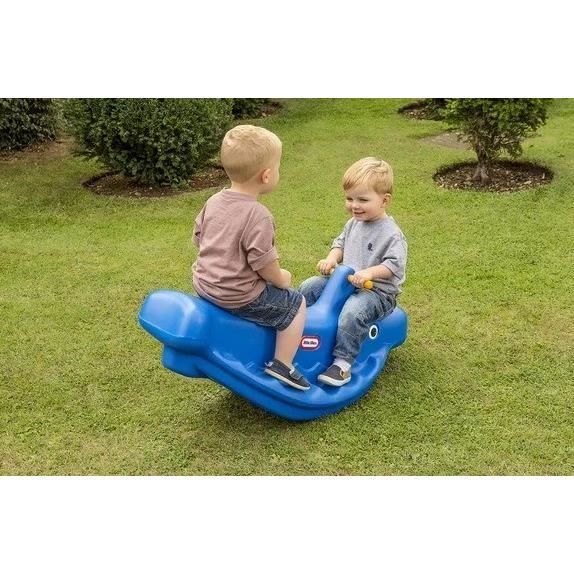 Little Tikes - Baleine Double à Bascule Bleue - Convient pour 1, 2 ou 3 enfants