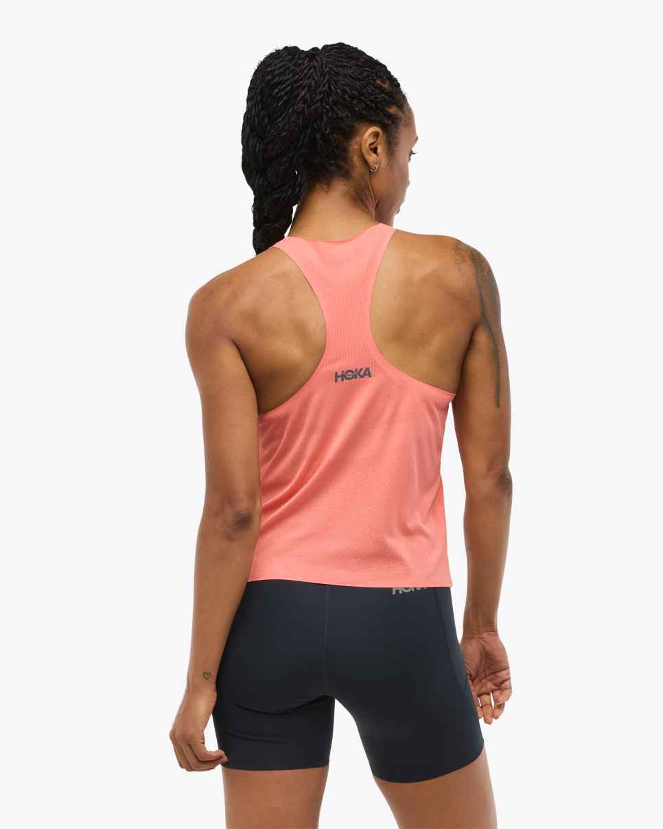 HOKA Race Day Singlet Grapefruit