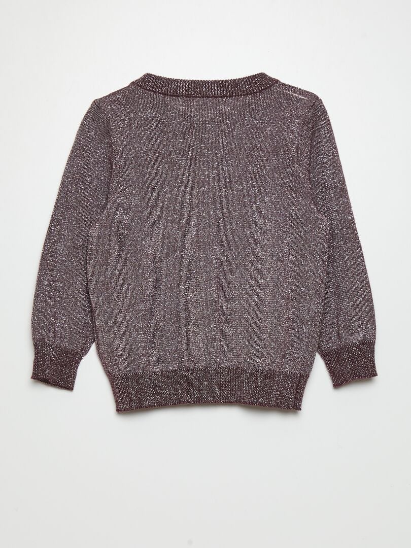 Iriserend gebreid vest - PAARS