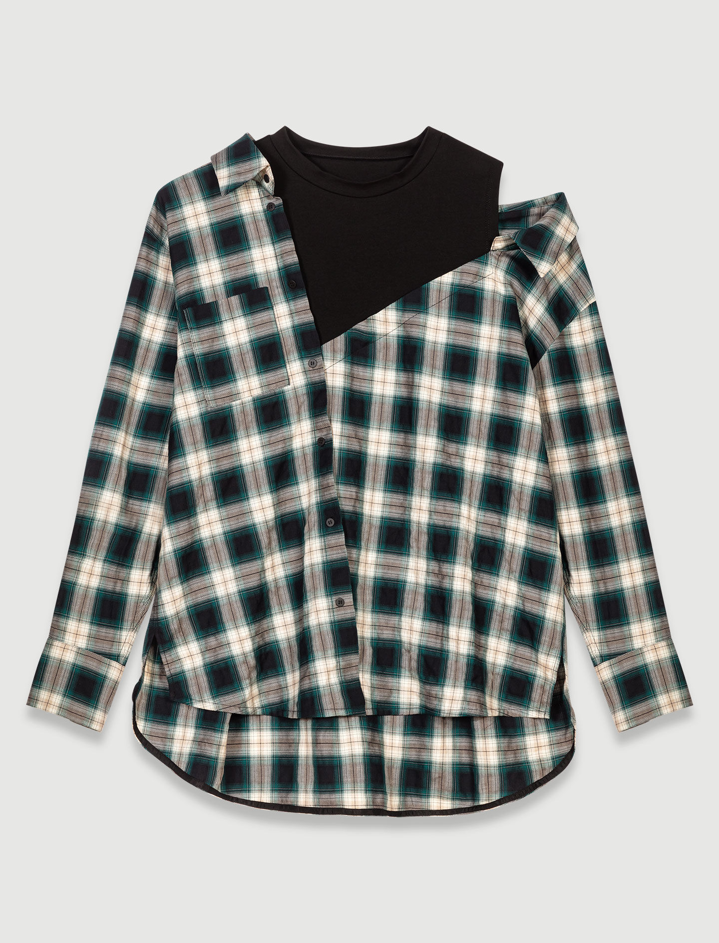 Asymmetrisch shirt - Vert