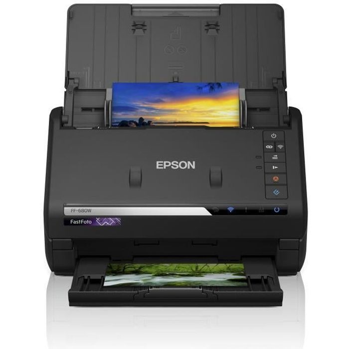 Scanner de documentos EPSON FastFoto FF-680W - 600 dpi - Wi-Fi com alimentador automático de documentos