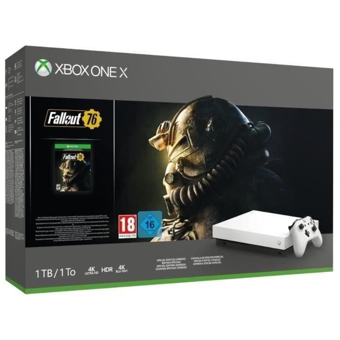 Consola Microsoft Xbox One X de 1 TB + Fallout 76 blanca - Reacondicionada - Excelente estado