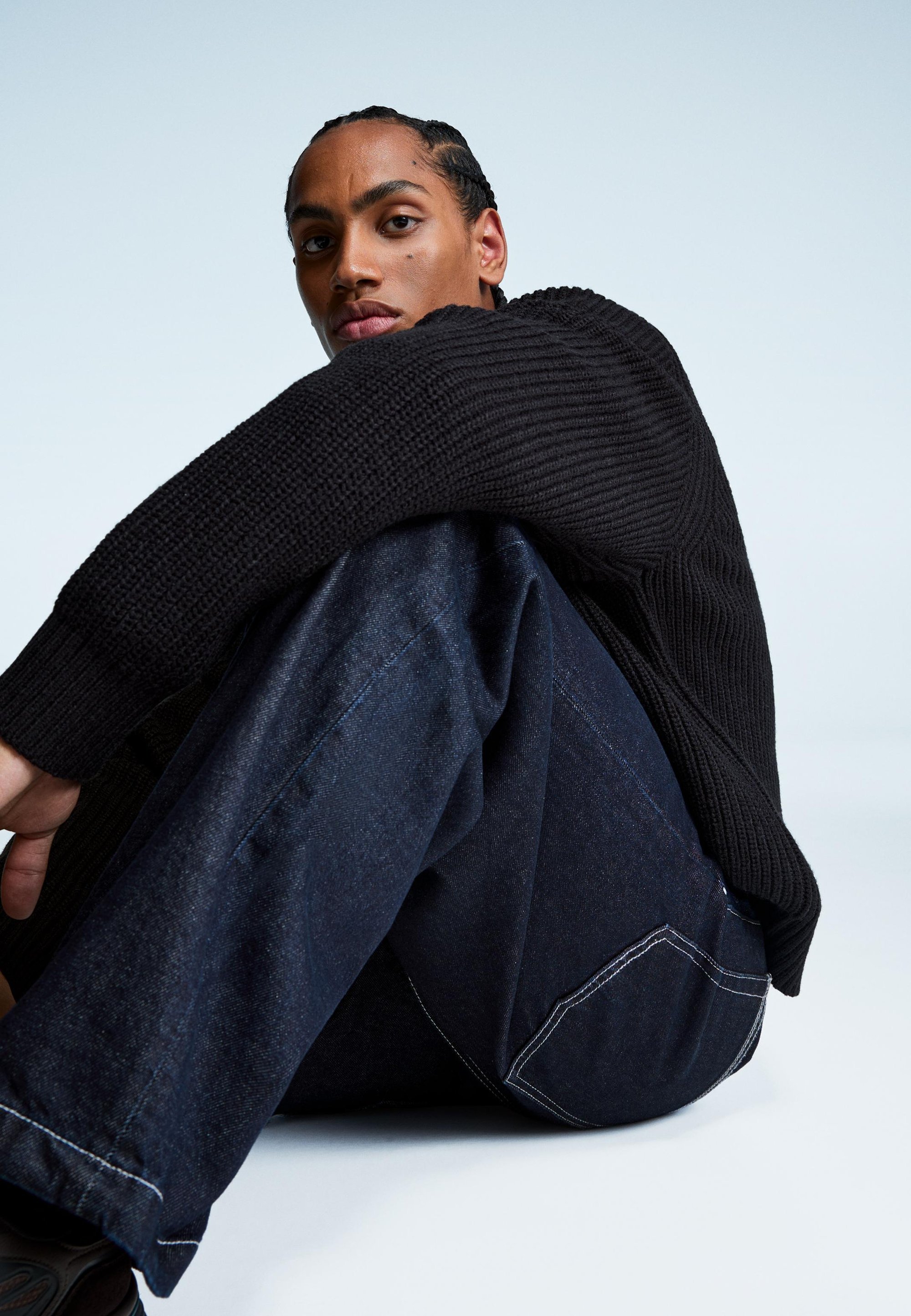 Bershka SUPER-BAGGY - Jeans larghi - blu royal