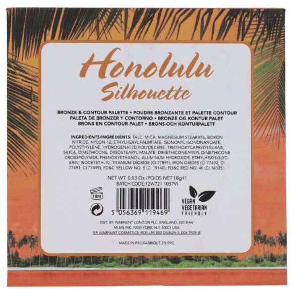 Silhouette Honolulu bronzera un kontūru palete Sejas bronzeri