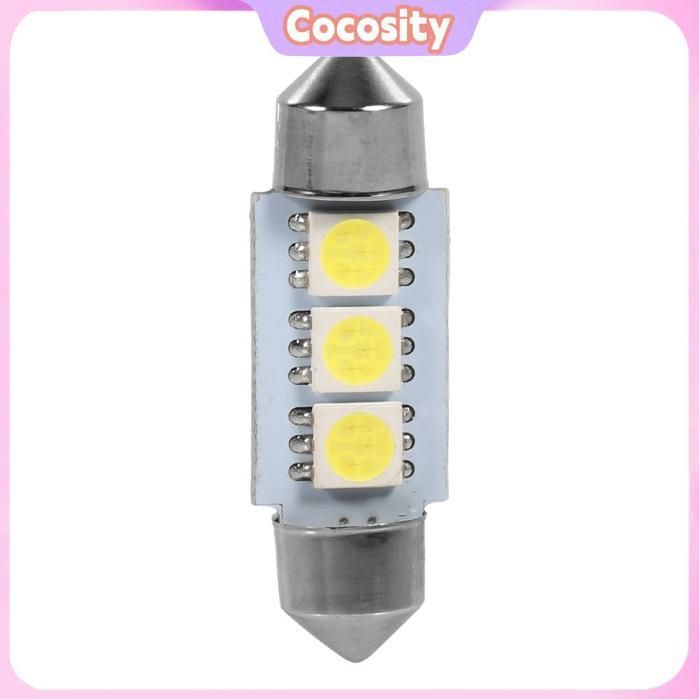 Cocosity 10 bombillas LED tipo festón de 36 mm y 12 V, 3 SMD 5050 para luz trasera interior de coche, color blanco.