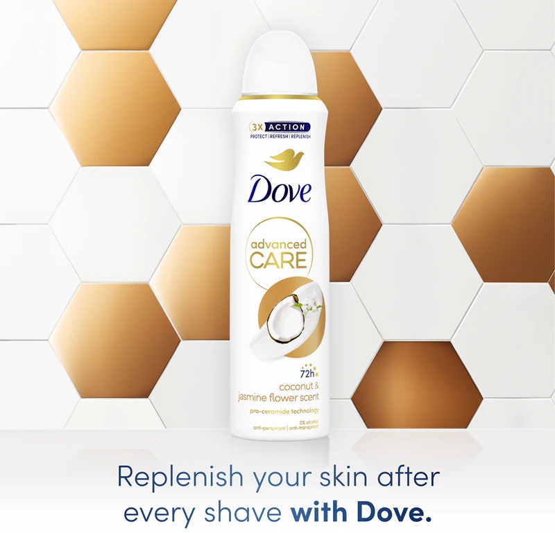 Dove Advanced Care kokosriekstu un jasmīna ziedu aromāta dezodorants-sprei