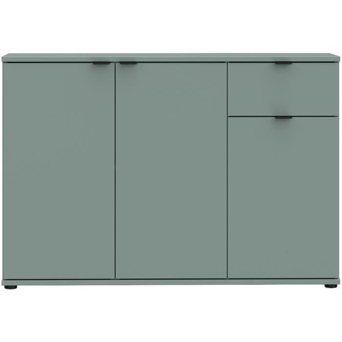 Aparador - GANYMEDE - 3 puertas - 1 cajón - Salvia - 119,8 x 34,1 x 82,3 cm