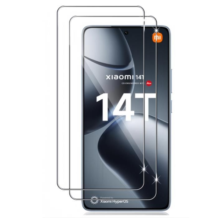Pack of 2 Tempered Glass Screen Protectors for Xiaomi 14T/Xiaomi 14T Pro. Transparent Screen Protector - Anti-Scratch - Ultra Resistant 9H Hardness