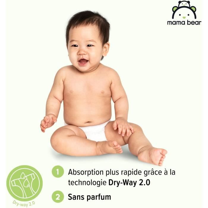 Marque A - Mama Bear - Couches bébé ultra absorbantes - Taille 4 8-14 kg - 168 Couches bébé