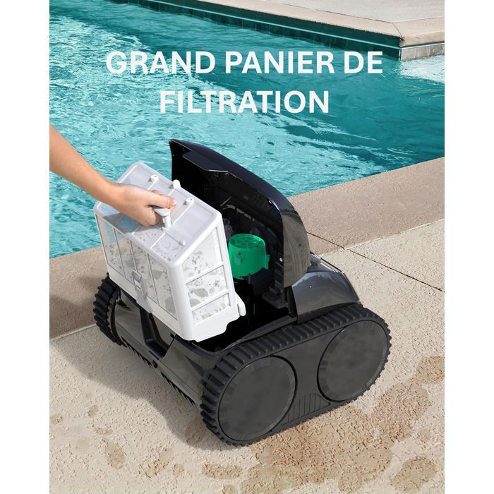 WYBOT OS800, Robot de piscine sans fil performant pour nettoyage automatique complet fond, parois et ligne d'eau