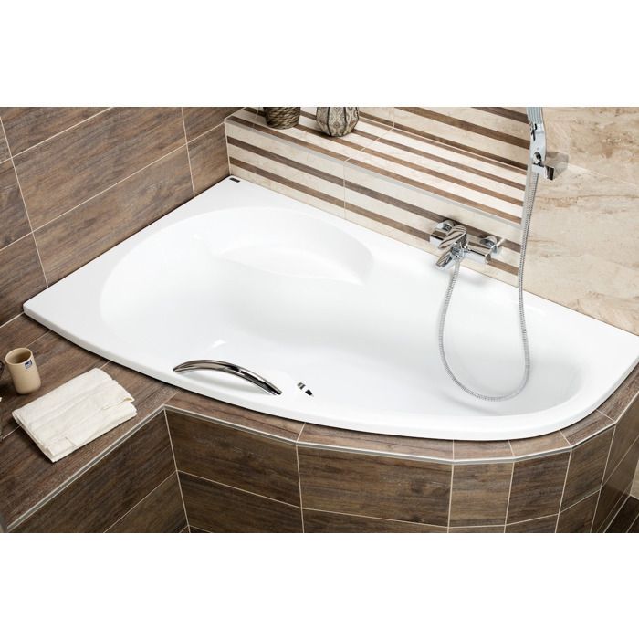 Siko - 160 x 95 cm Luiza left-hand corner acrylic bathtub, without feet, white (LU1600L)