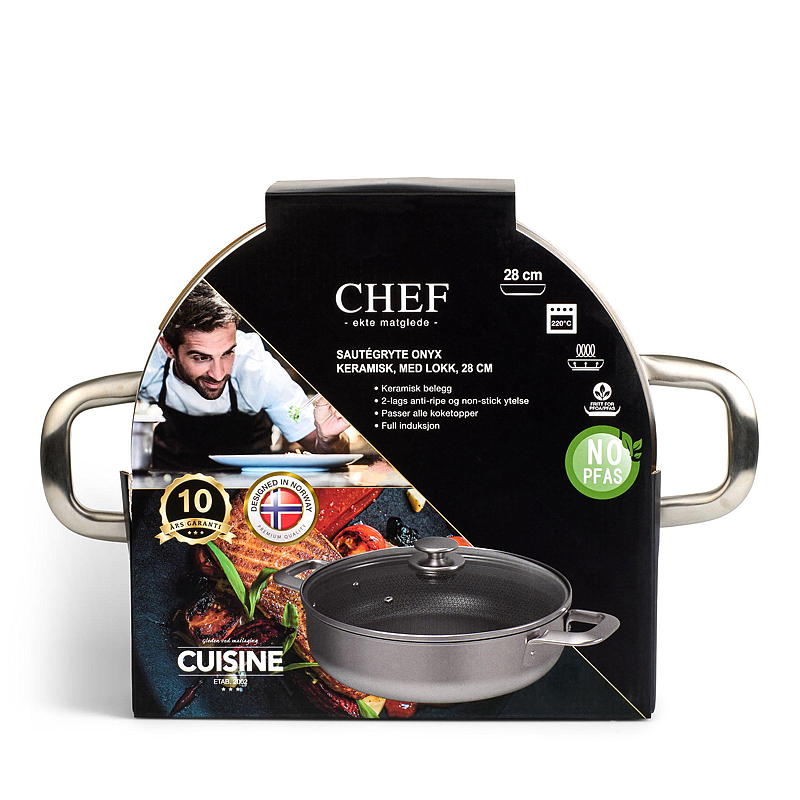 Kitchen Chef Sautégryta ø 28 cm med lock Onyx keramik Kitchen