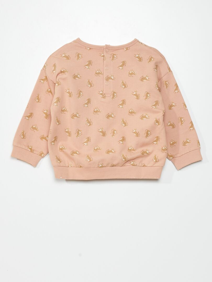 Fleece sweatshirt - Roze/Tijger