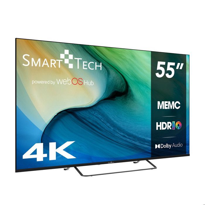 Smart Tech-TV LED 4K UHD 55' (139 cm) Smart TV Web OS-55UW02K3 - Netflix, Prime Video, YouTube 3xHDMI-2xUSB-MEMC-Dolby Audio