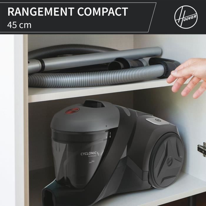 Stofzuiger met stofzak - HOOVER - HP320PET - 850 W - 2 L - 75 dBA - Huisdiervriendelijk