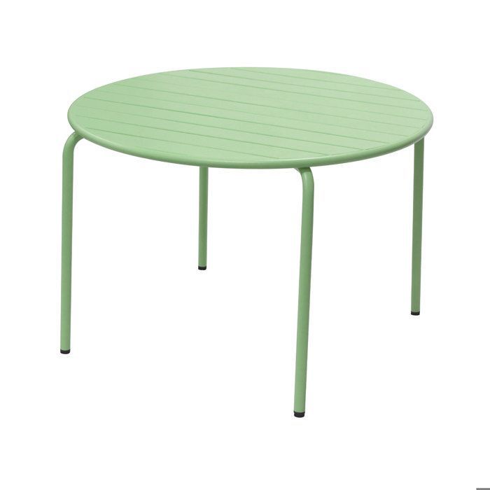 BACA Gartentisch 110 cm + 4 grüne Metallstühle