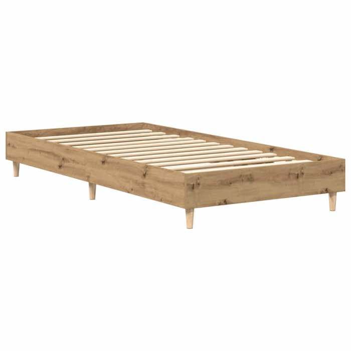 Verano 2026@Estructura de cama individual - Base de somier de láminas - para adultos - sin colchón - roble artesanal 90x190cm, 1300