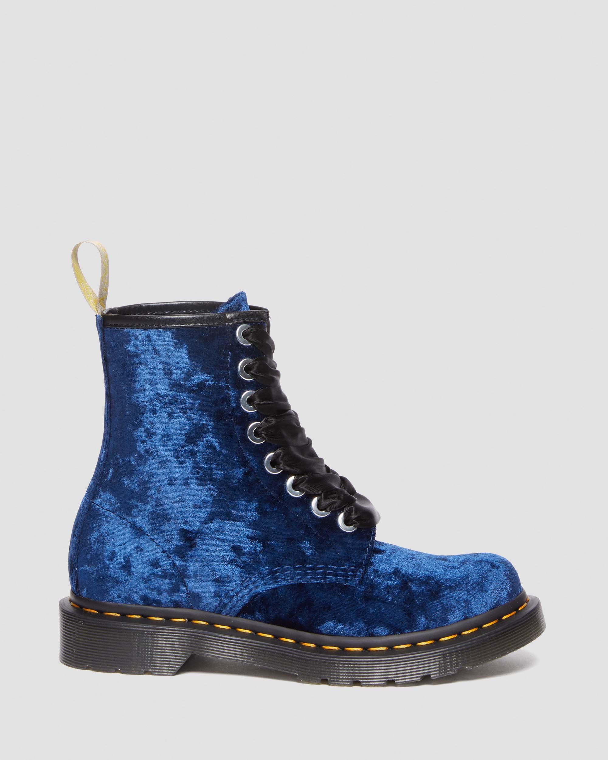 Vegan 1460 Women's Crushed Velvet Lace Up Boots