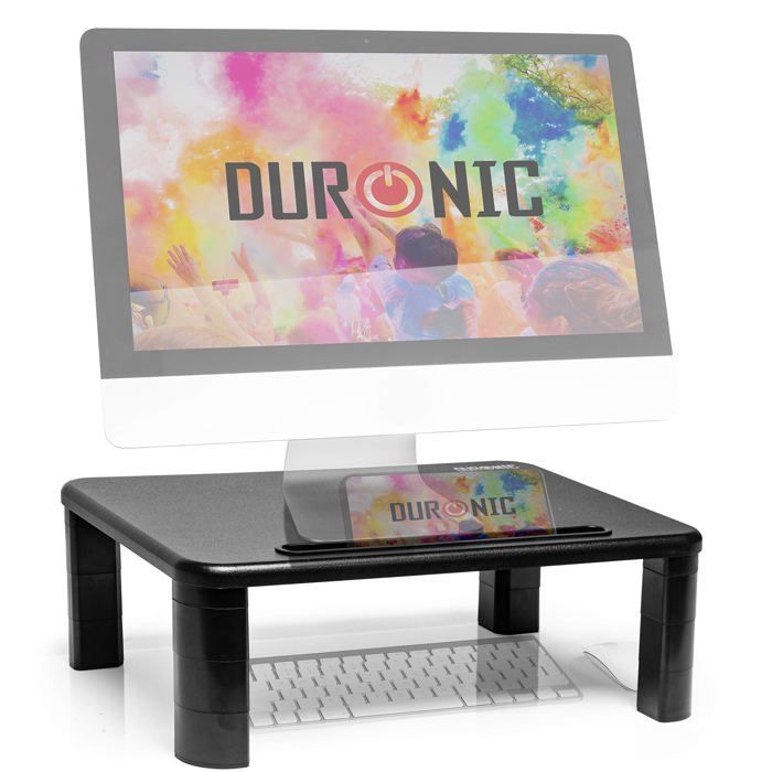 Duronic DM055 Support pour moniteur 40 x 28 cm Rehausseur d'écran d'ordinateur portable LCD LED TV ajustable en hauteur de 4 à 15