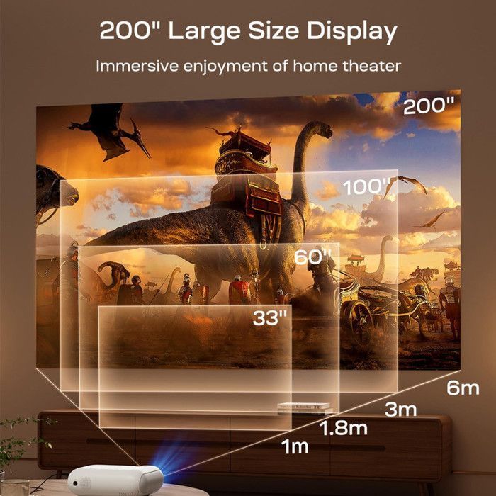 Yoton Y9 Projector - 4K 400 ANSI Lumen - Ingebouwde wifi, Bluetooth, Netflix en YouTube - Compatibel met HDMI, USB en Android
