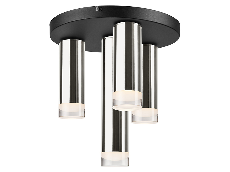Lampa sufitowa Diego 4-punktowa aluminiowa czarno-srebrna