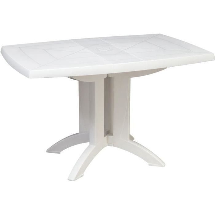 Tavolo da giardino pieghevole in resina VEGA - GROSFILLEX - 118 x 77 cm Bianco