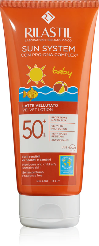 Loção protetora solar infantil Rilastil Sun System Baby FPS 50+