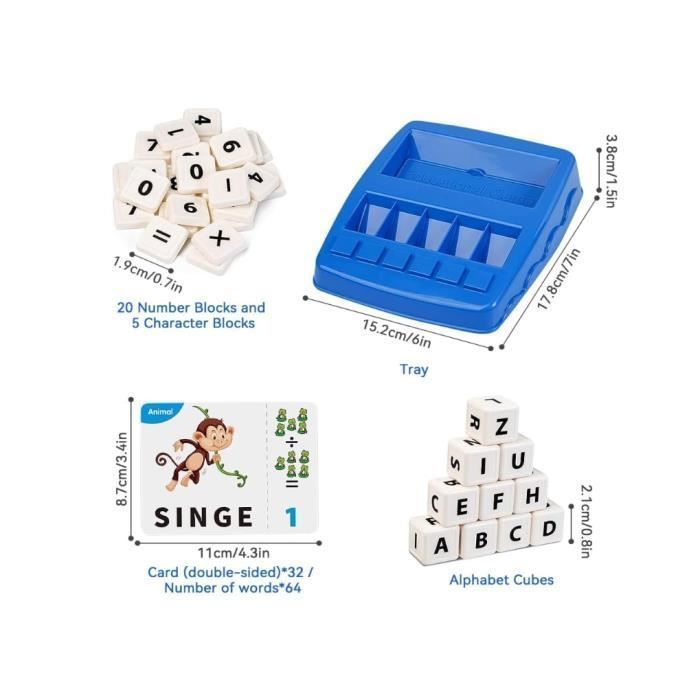 Educational game - LANGTU - Numbers & Letters 2-in-1 - Ages 3-8 - Blue - Plastic