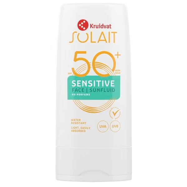 Kruidvat Solait Sensitive SPF50+ fluid za sunčanje za lice<br>50ml