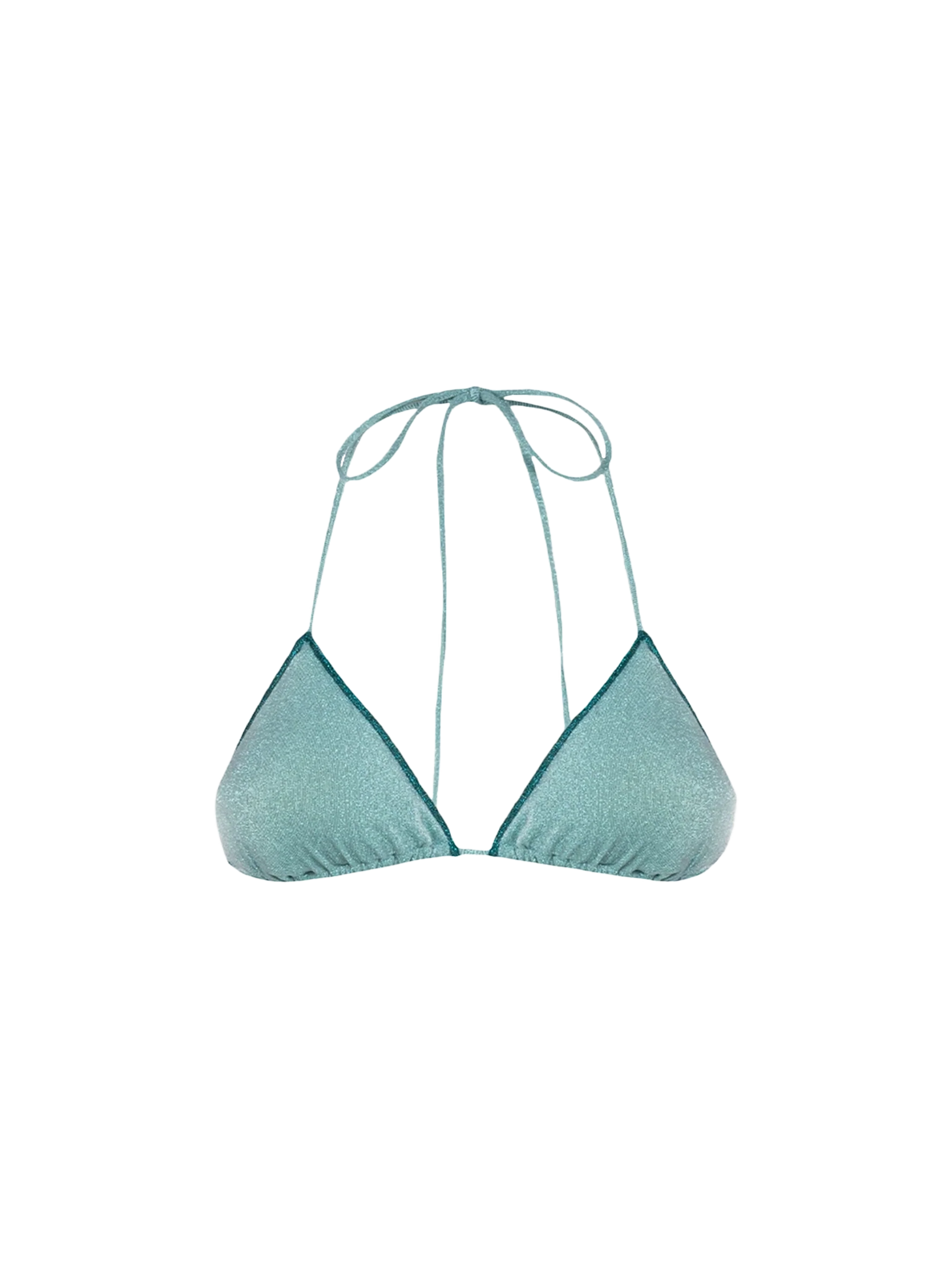 Leah damesbadpak in aquagroen met lurex driehoekige top