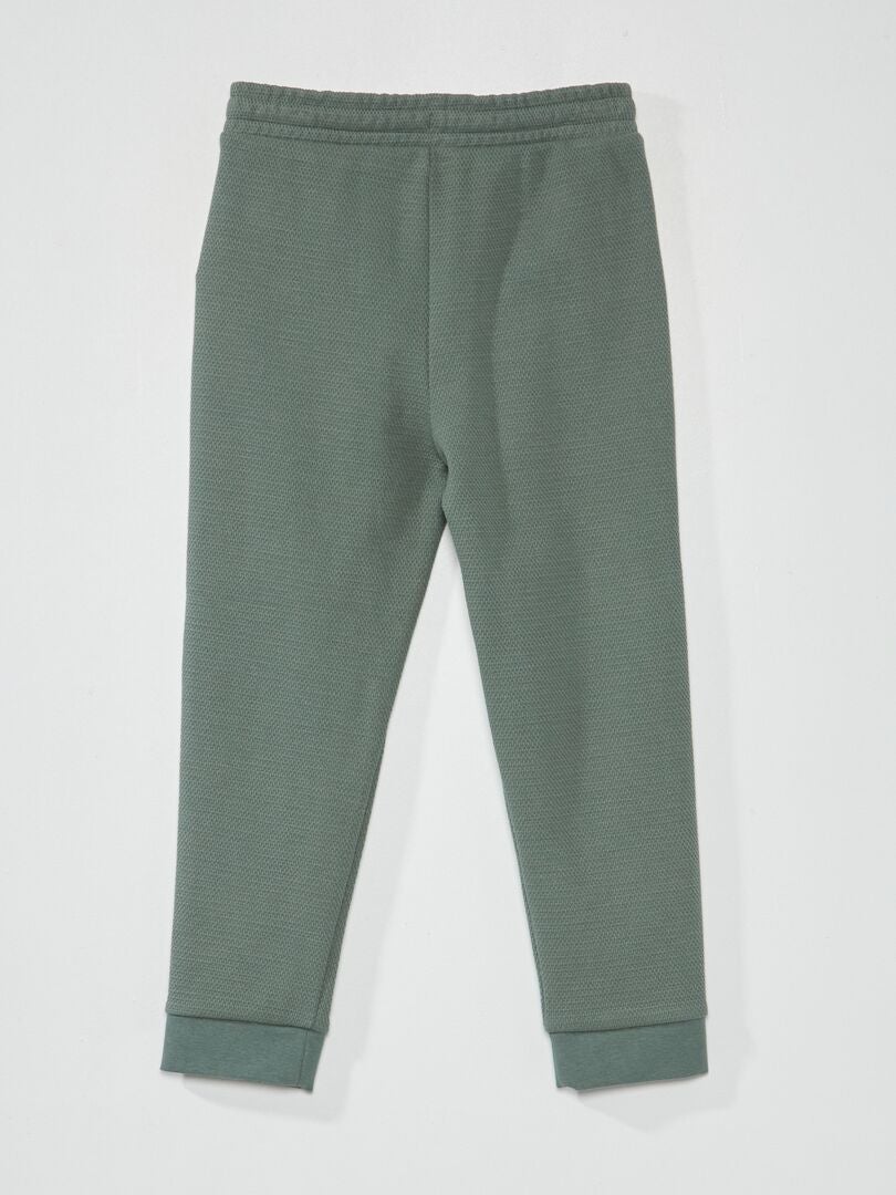 Joggingbroek van katoenpiqué - Comfortabelere pasvorm - Grijsgroen