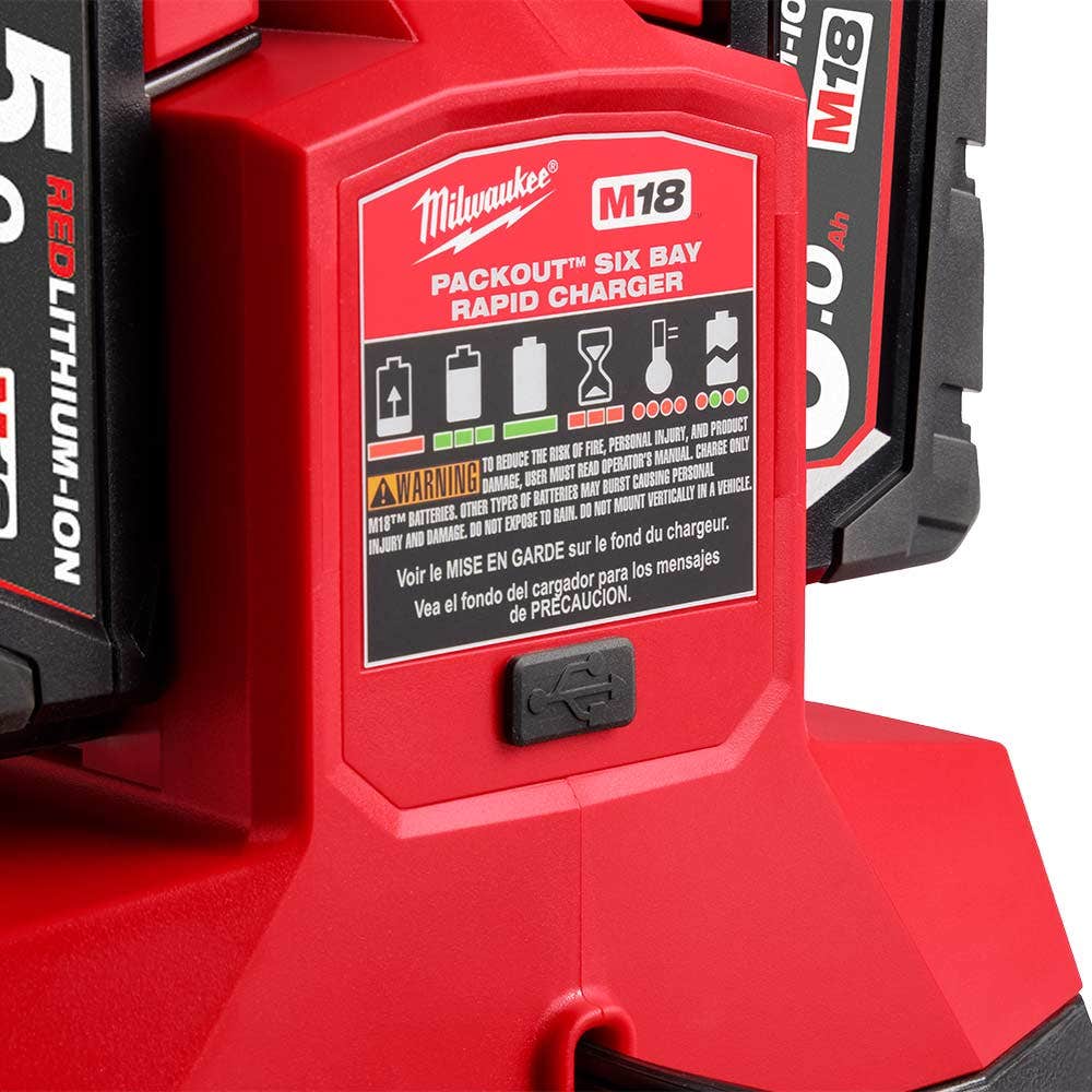 Încărcător rapid MILWAUKEE PACKOUT™ cu 6 stații M18PC6