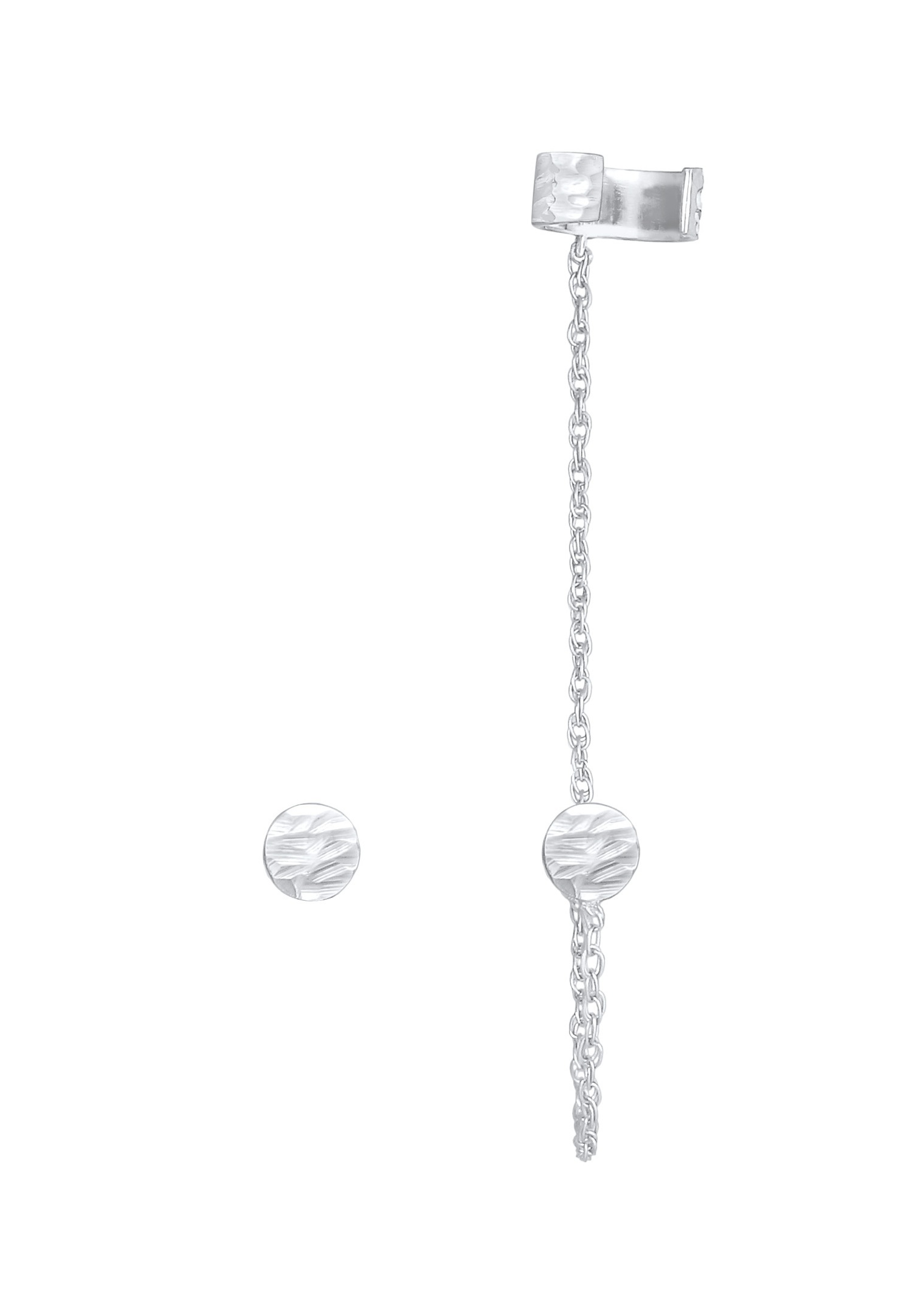 Elli Bouchon d'oreille pour dames Structure organique ronde en argent sterling 925