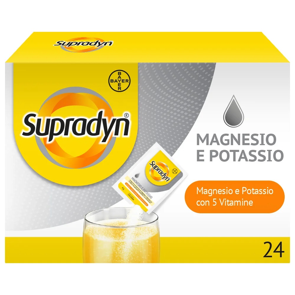 Supradyn Suplemento alimentar com magnésio e potássio 24 sachês Vitaminas e minerais