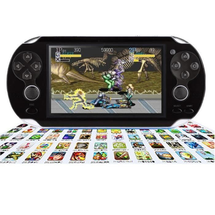 Tragbare Spielkonsole – PXP – über 3000 Retro-Spiele – 4,3 Zoll – Schwarz