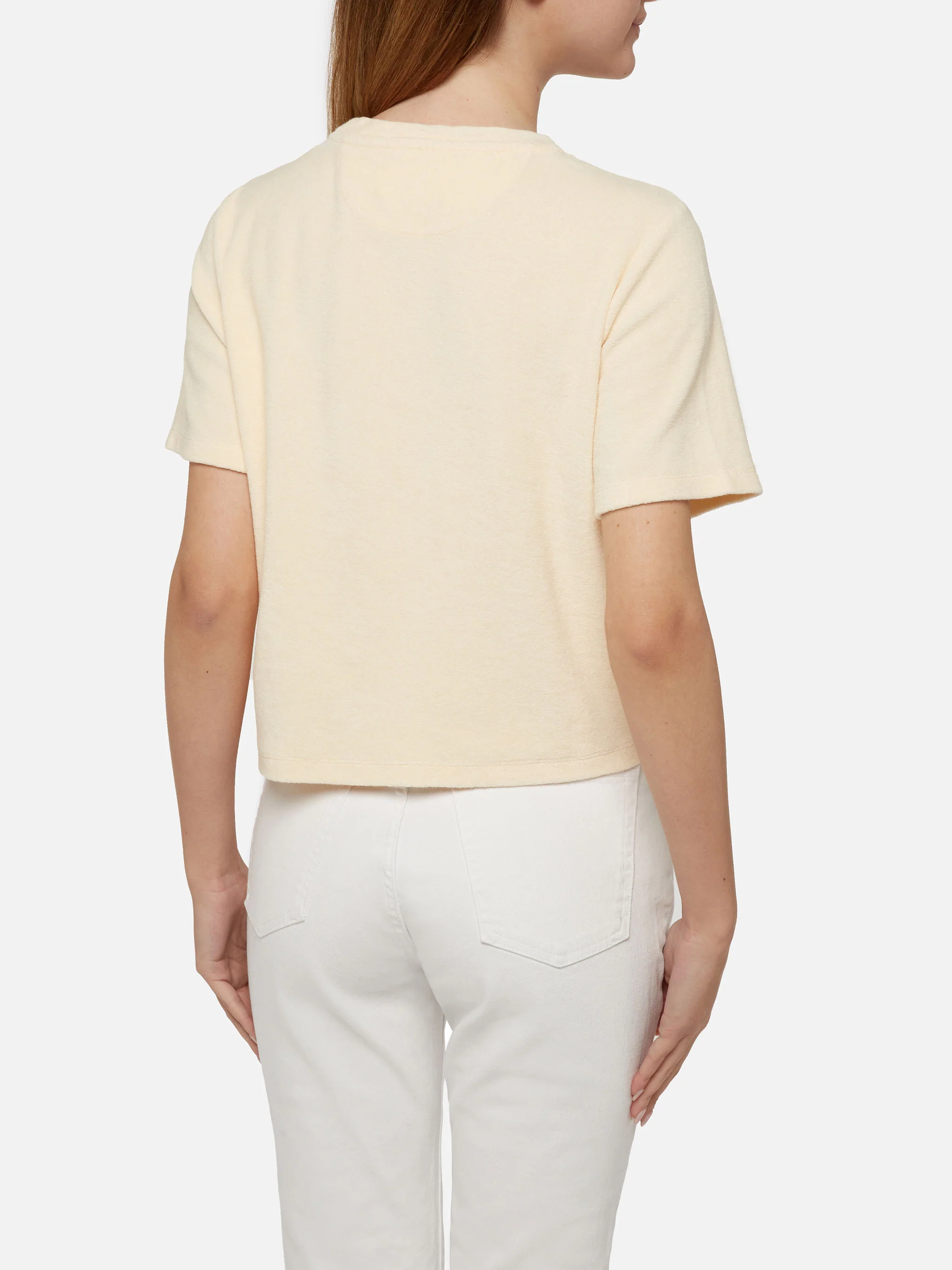 Aleja beige katoenen badstof T-shirt