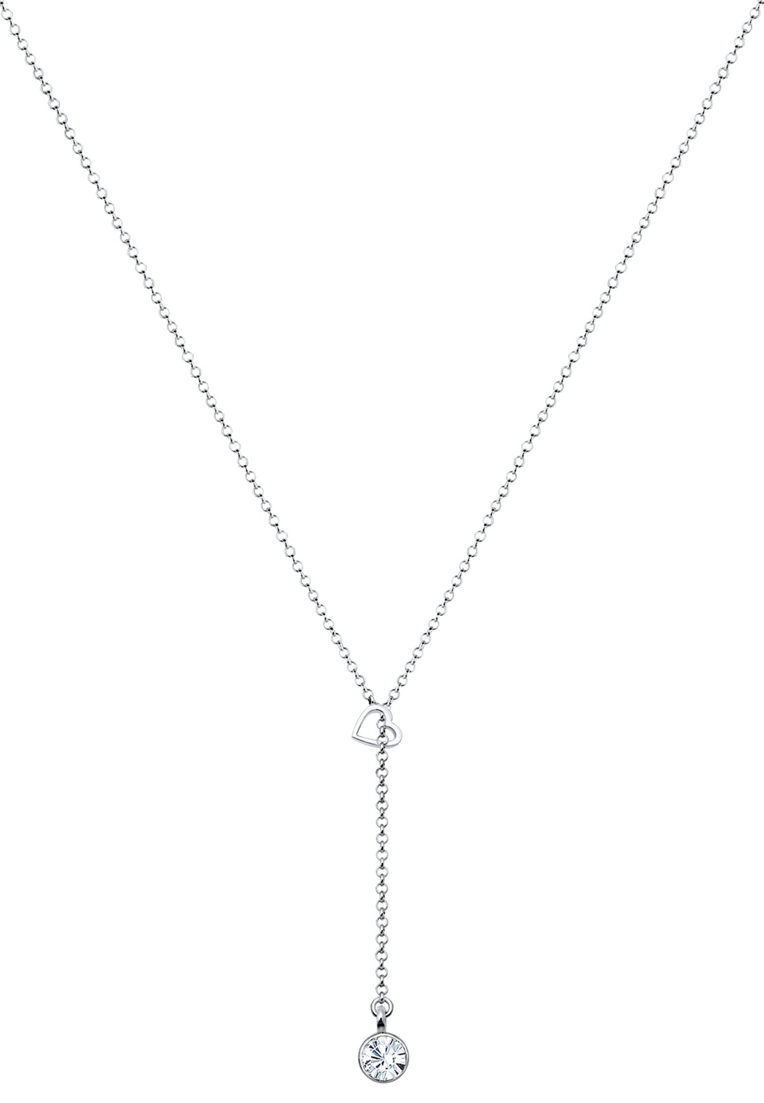 Elli Femme Coeur Filigrane de Cristal - (925/1000) Argent