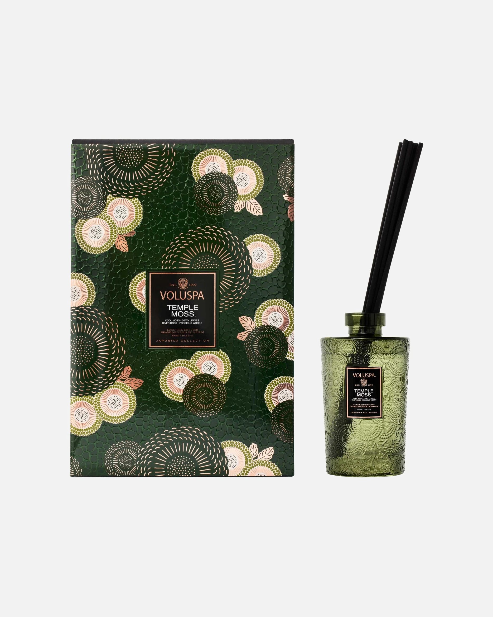 VOLUSPA Temple Moss REED DIFFUSER Set