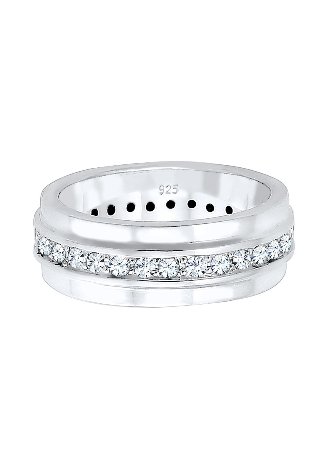 Elli Femmes bande classique avec cristaux en argent sterling 925
