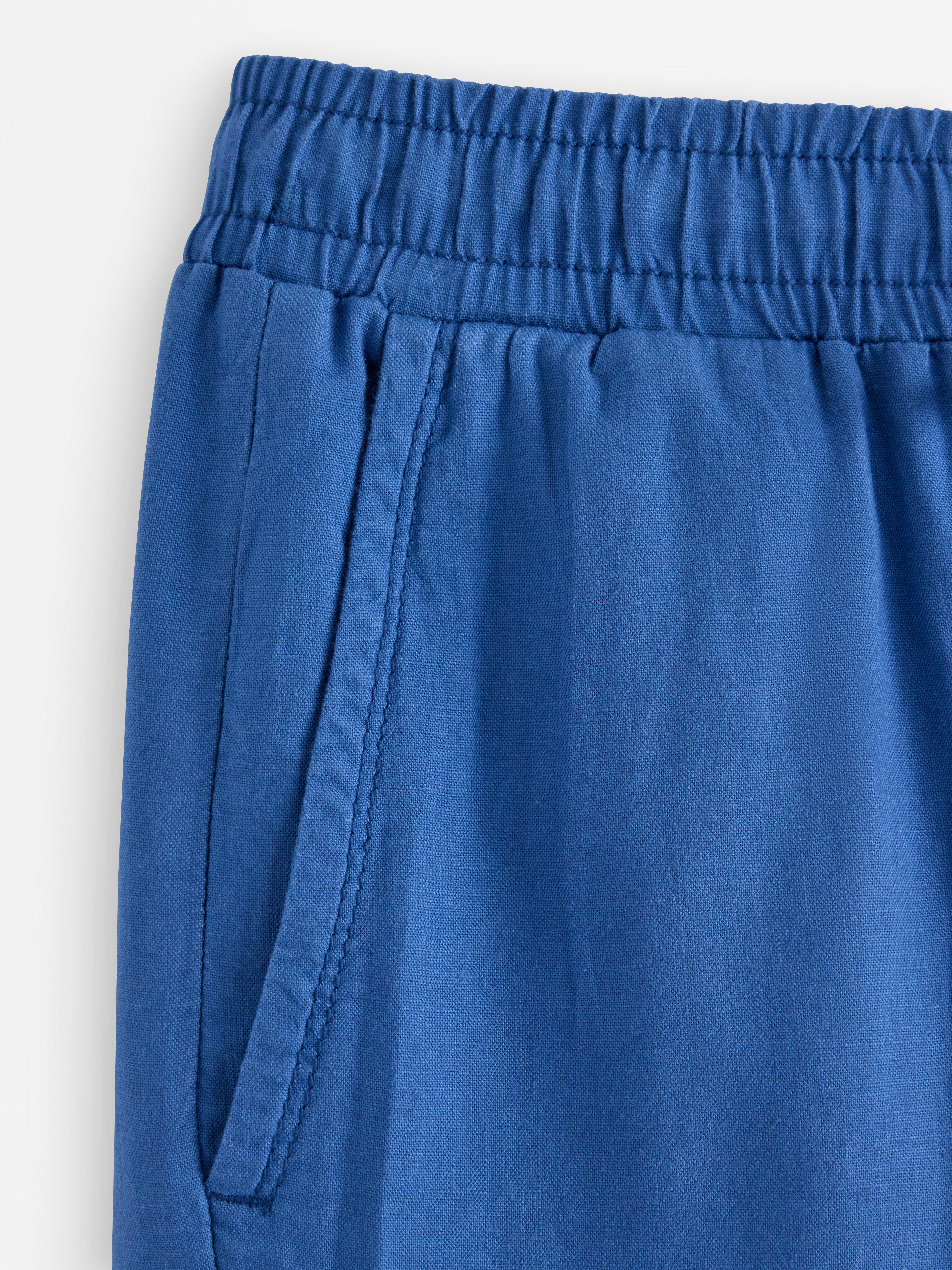 Shorts i linningblanding Blå