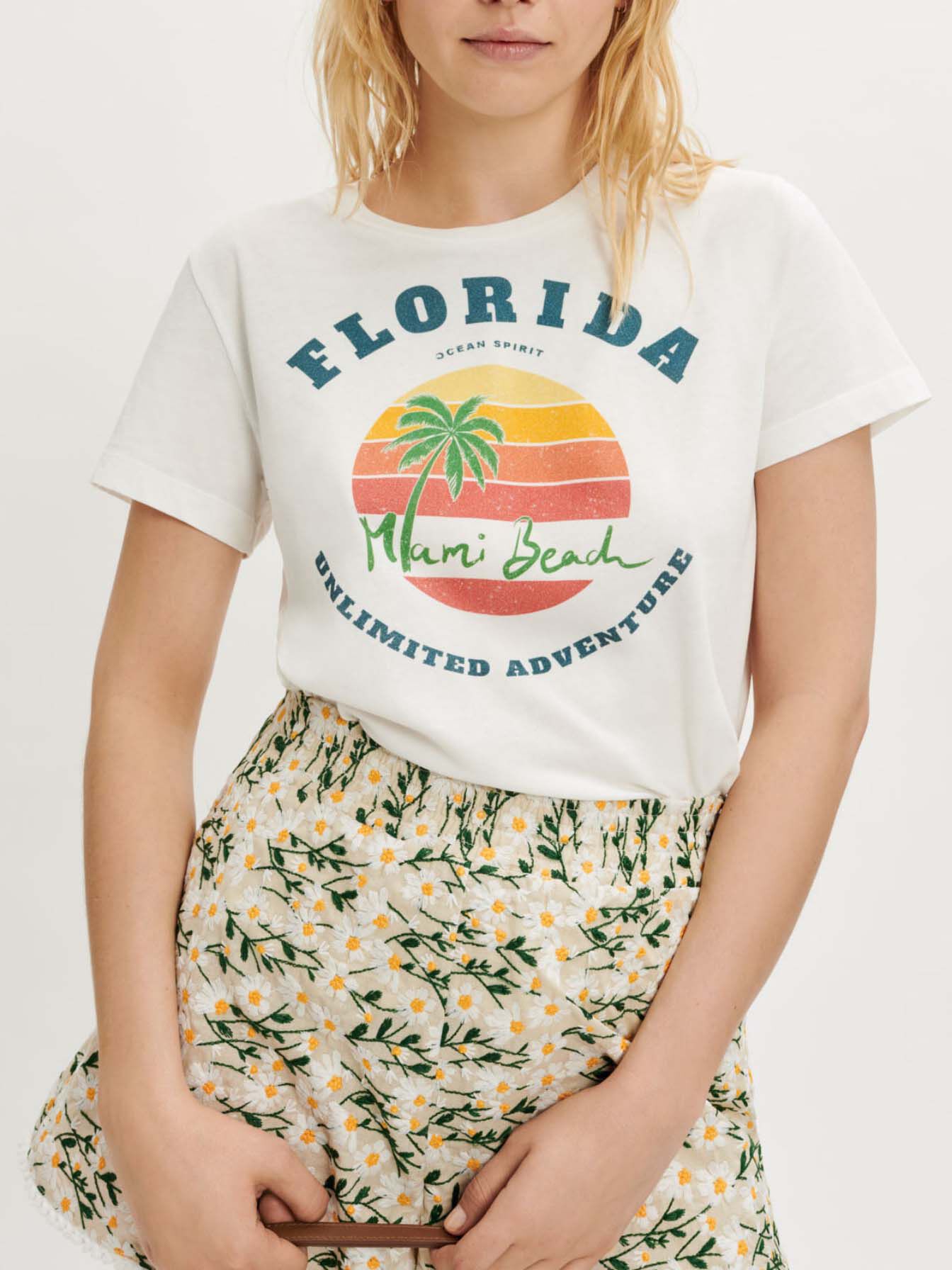FLORIDA-Tricou alb serigrafiat
