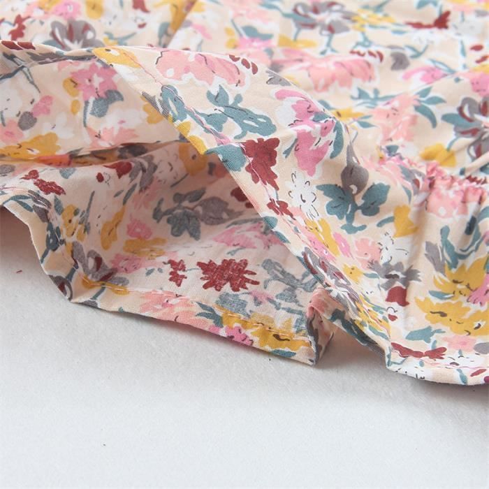 Conjunto de 2 piezas para niñas: Top de manga abullonada con estampado floral, shorts, camiseta transpirable, rosa