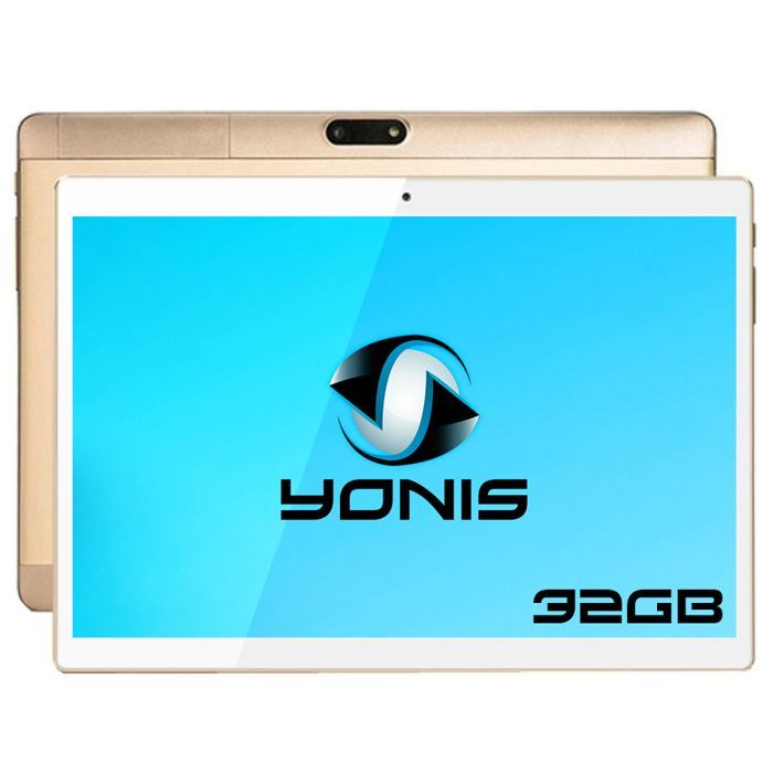 Tablette Android 10 Pouces 4G 7.0 Octa Core 2Go Ram Bluetooth GPS 32 Go Or + SD 128Go YONIS