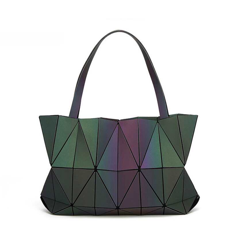 Nowe kobiety Luminous torebka Noctilucent i geometria Bao torba skrzynki panie zwykly skladane torby na ramie Hologram