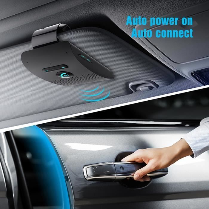 PIMPIMSKY Car Hands-Free Kit - Bluetooth - Siri Support - Automatic Reconnection - Black