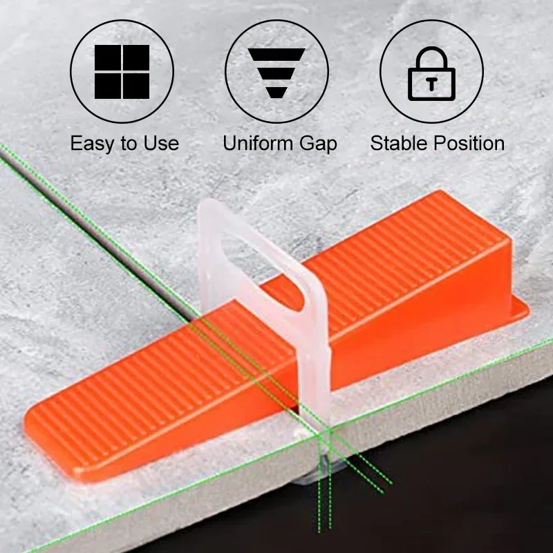 Tile Leveling System Clips 200-1000Pcs Tiles Leveler Spacers 1/1.5/2/2.5/3MM for Ceramic Tile Laying Leveling Construction Tools