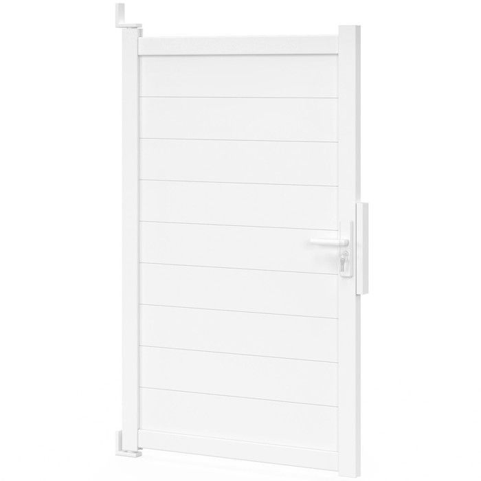 IDMARKET Portillon 100x160 cm en aluminium blanc