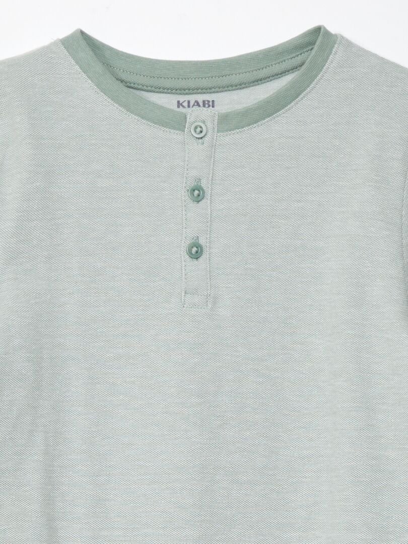Camiseta de algodão piqué - VERDE