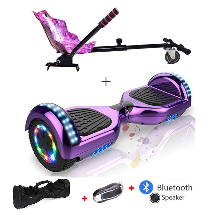 Hoverboard cromado morado de 6,5