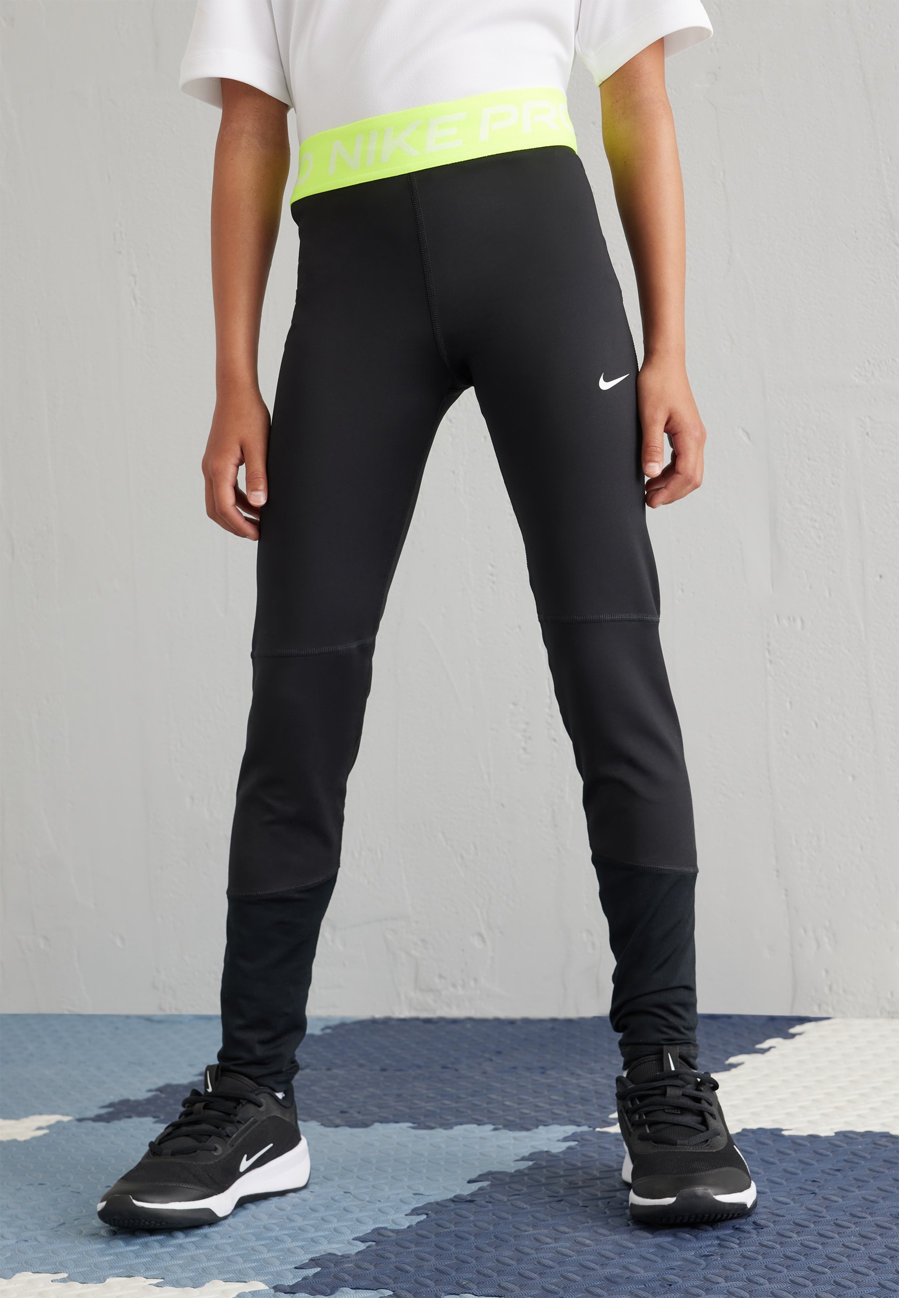 Nike Performance UNISEXE - Leggings - Pantalon - Noir/Volt/Blanc